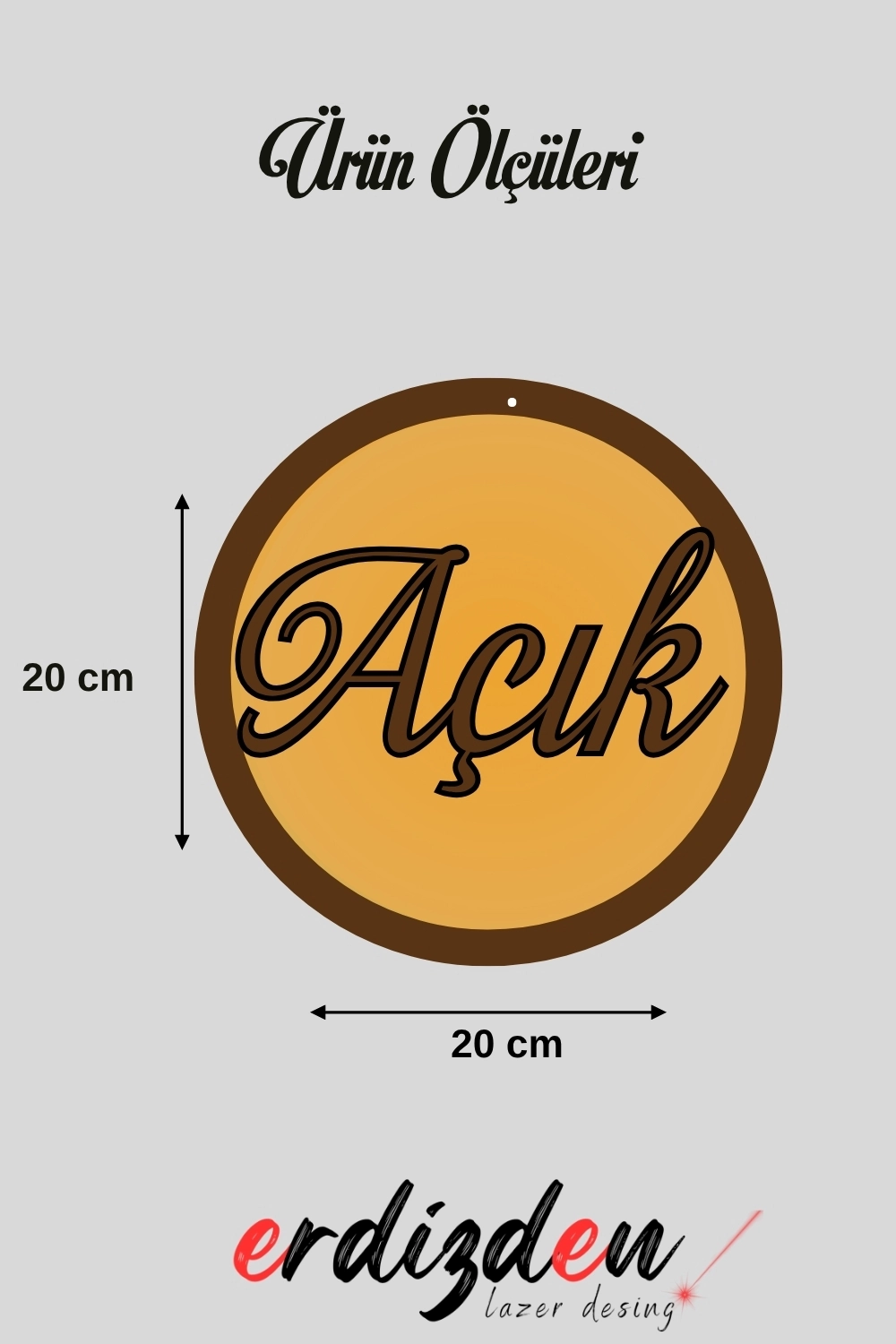Yuvarlak Model 3D AÇIK-KAPALI Tabelası - Gediz