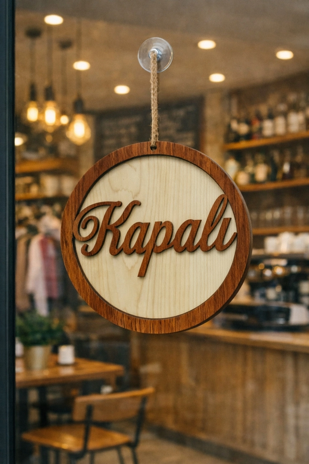 Yuvarlak Model 3D AÇIK-KAPALI Tabelası - Akçaağaç