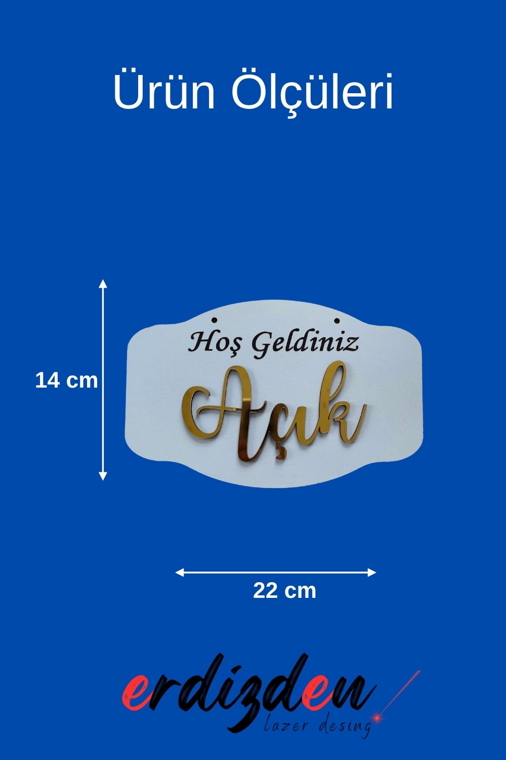 Pleksi Yazılı Modern AÇIK-KAPALI Tabelası - Akçaağaç