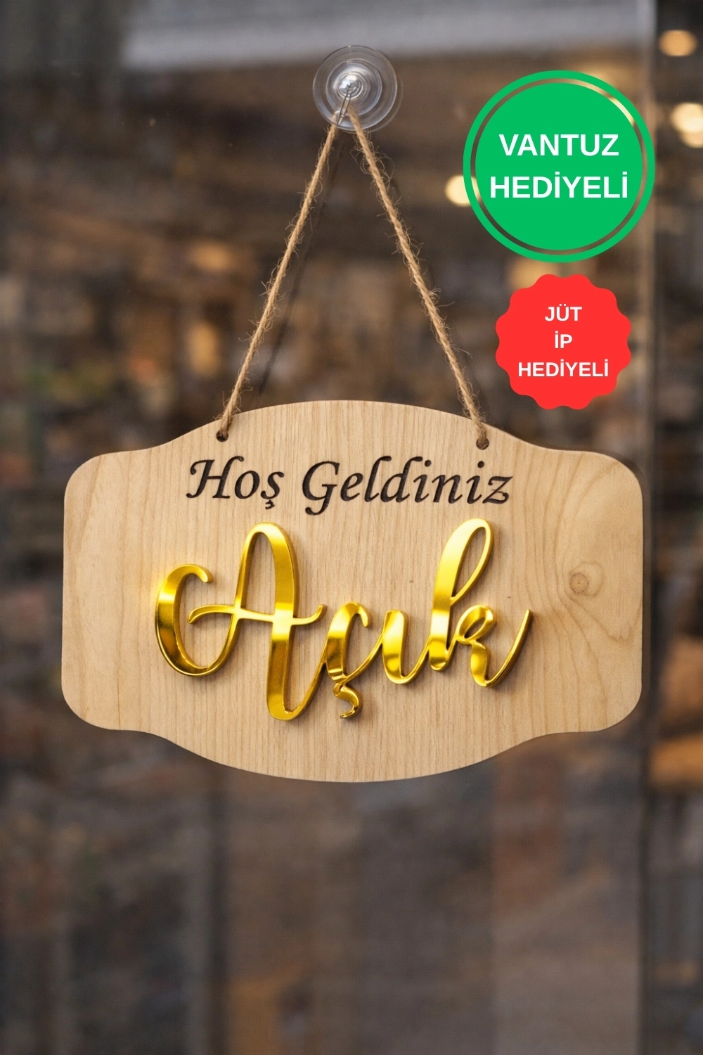 Pleksi Yazılı Modern AÇIK-KAPALI Tabelası - Akçaağaç