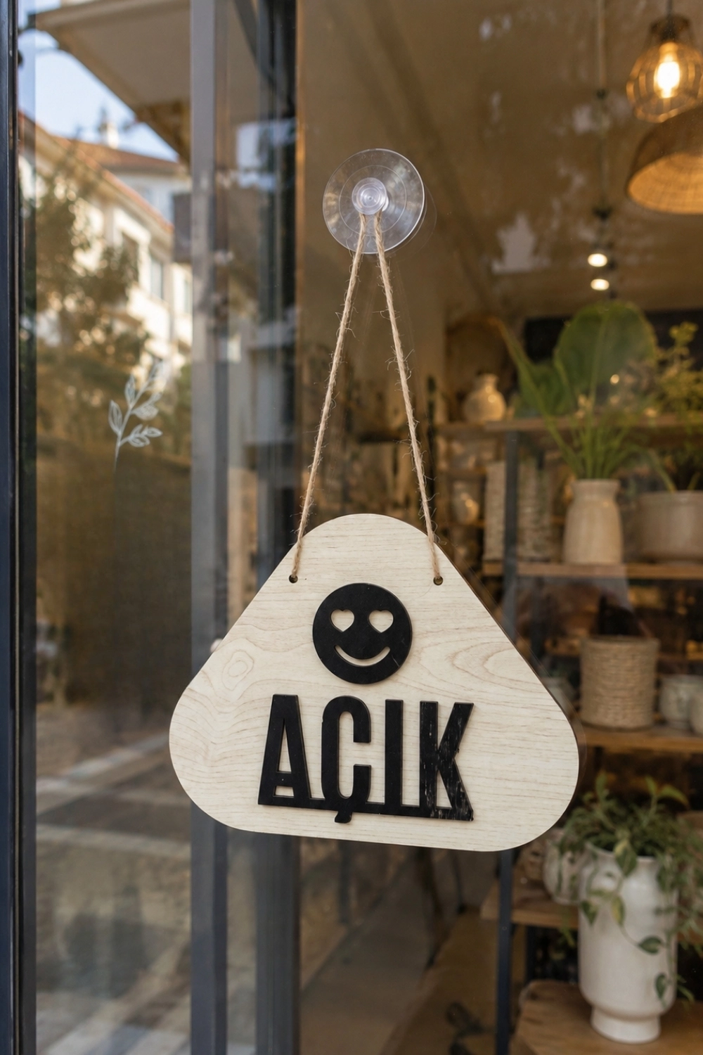 Emoji Desenli Açık-Kapalı Yönlendirme Tabelası - Akçaağaç