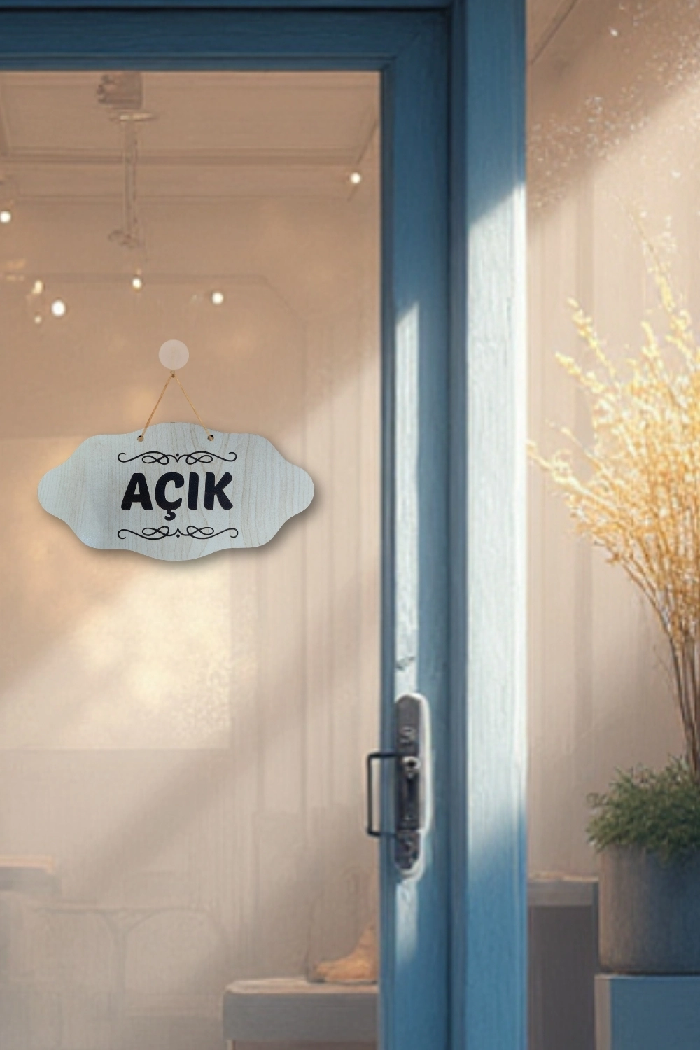 Dekoratif AÇIK-KAPALI Tabelası - Akçaağaç