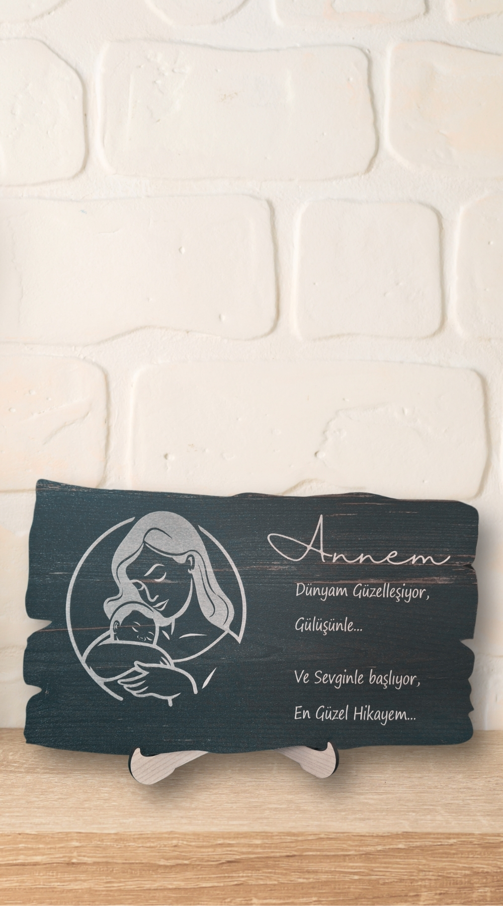 Anneye Özel Sevgiyle Tasarlanmış Şık Ahşap Lazer Kesim Dekor