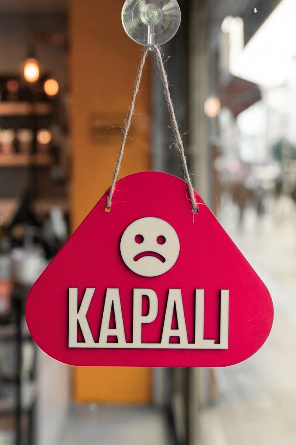 Emoji Desenli Açık-Kapalı Yönlendirme Tabelası - Kırmızı