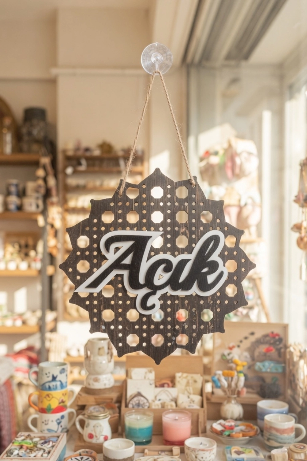 Rattan 5 Katmanlı Model AÇIK-KAPALI Tabelası  -Rebap