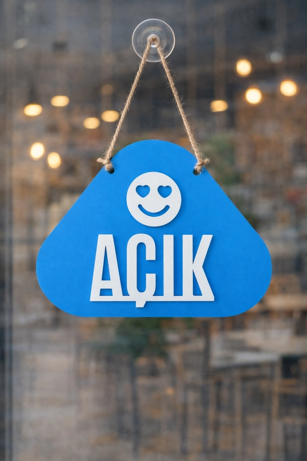 Emoji Desenli Açık Kapalı Yönlendirme Levhası - Saks