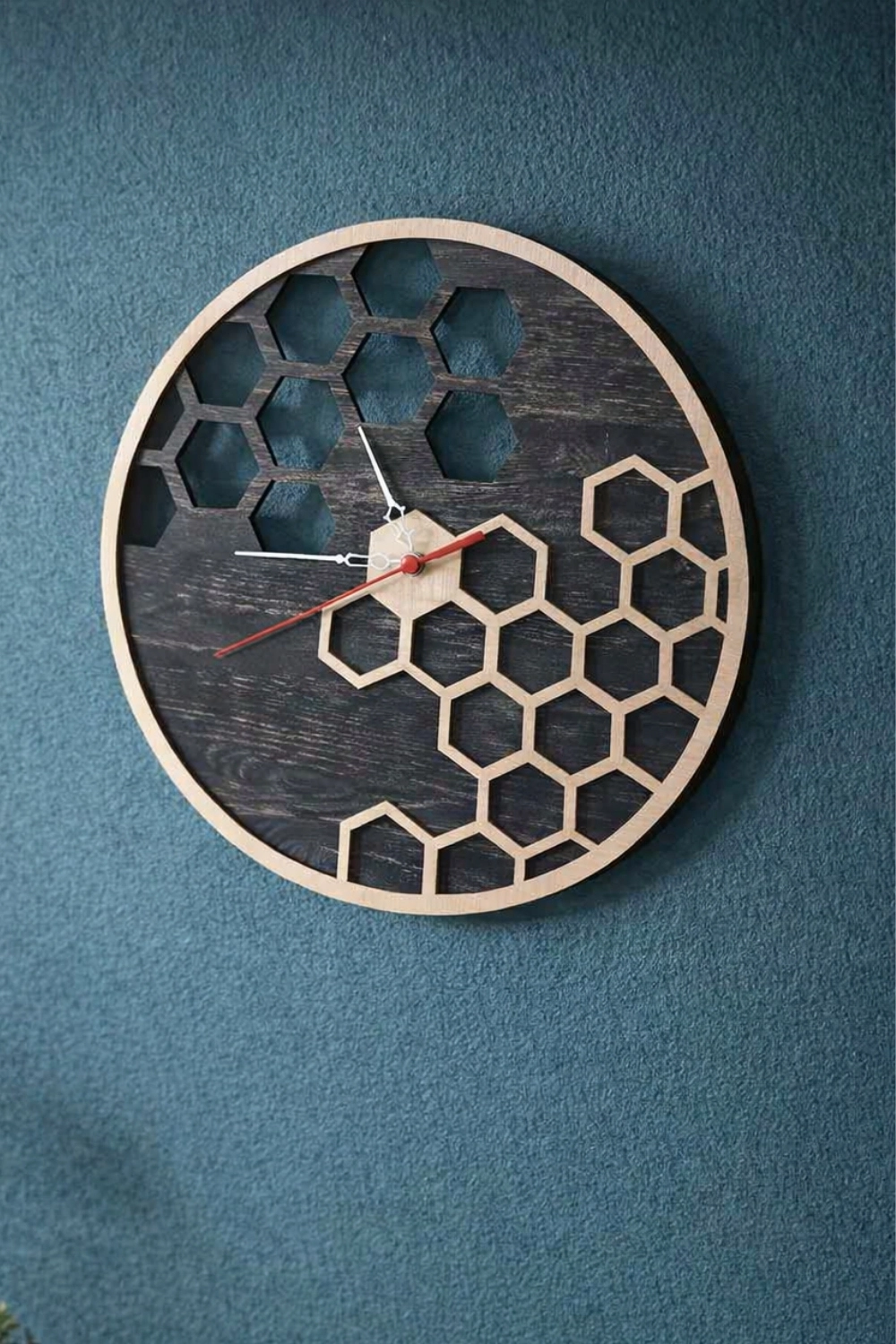 Yuvarlak Lazer Kesim Modern İki Katlı Mdf Duvar Saati