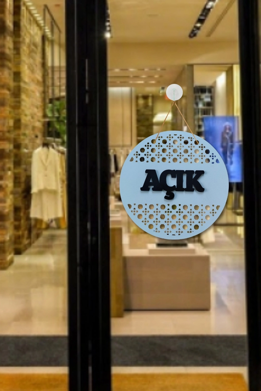 Rattan Model AÇIK-KAPALI Tabelası - Beyaz