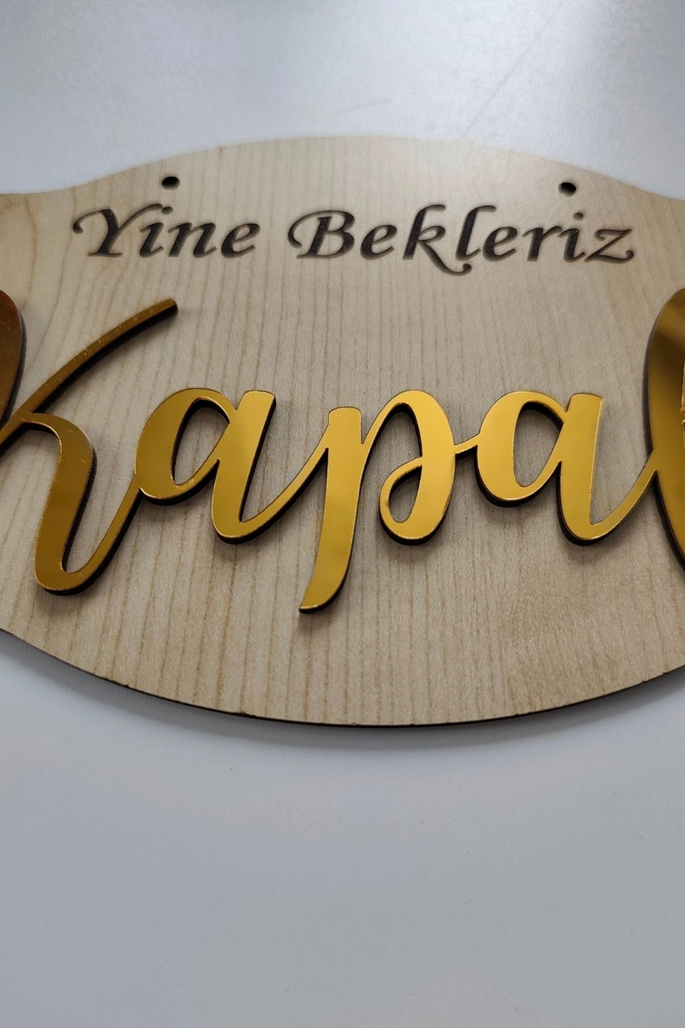 Pleksi Yazılı Modern AÇIK-KAPALI Tabelası - Akçaağaç