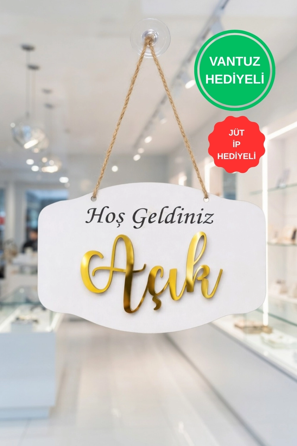 Pleksi Yazılı Modern AÇIK-KAPALI Tabelası - Beyaz
