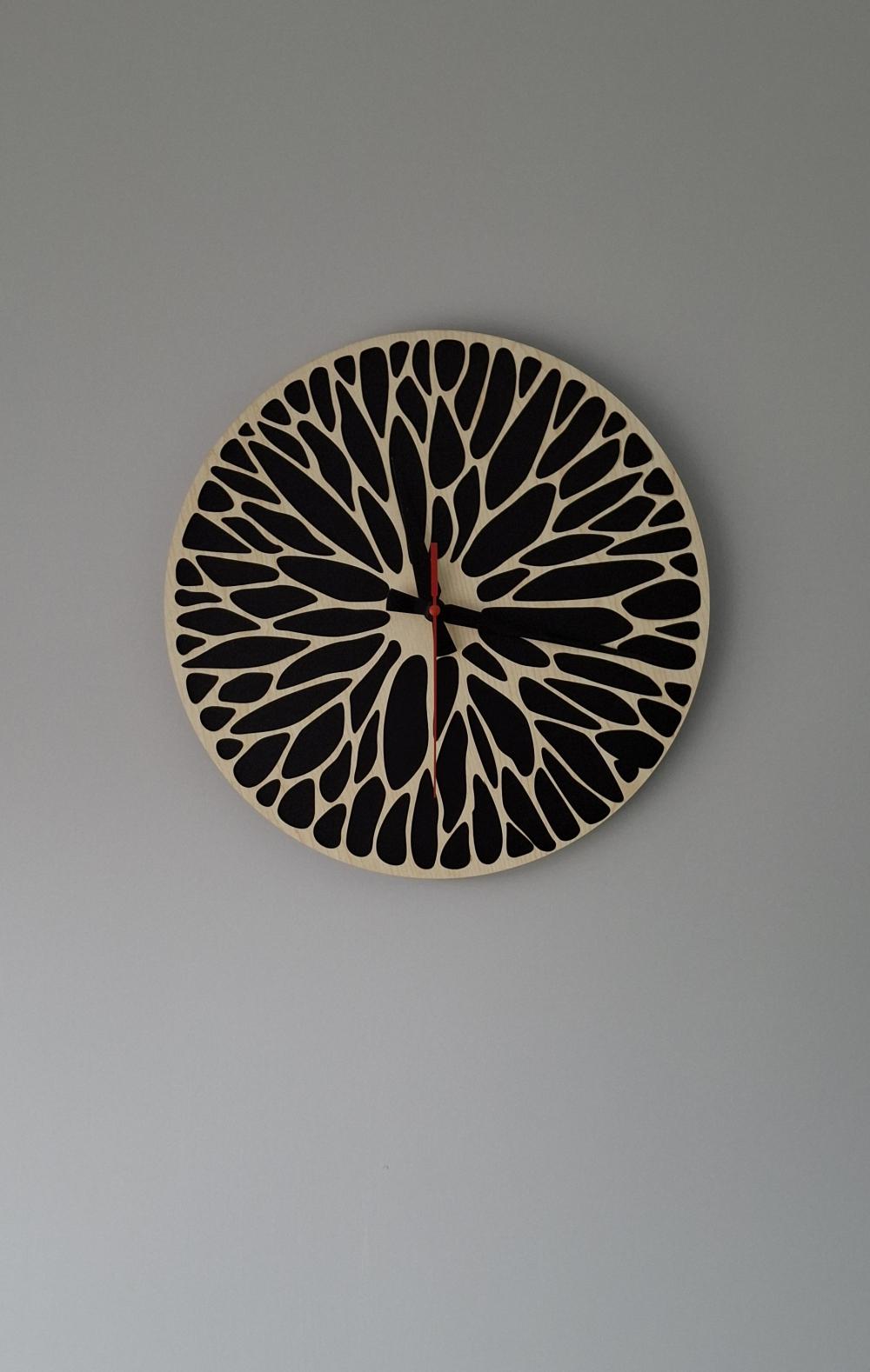Erdizden Mandala Desenli Çift Lazer Kesim Mdf Duvar Saati