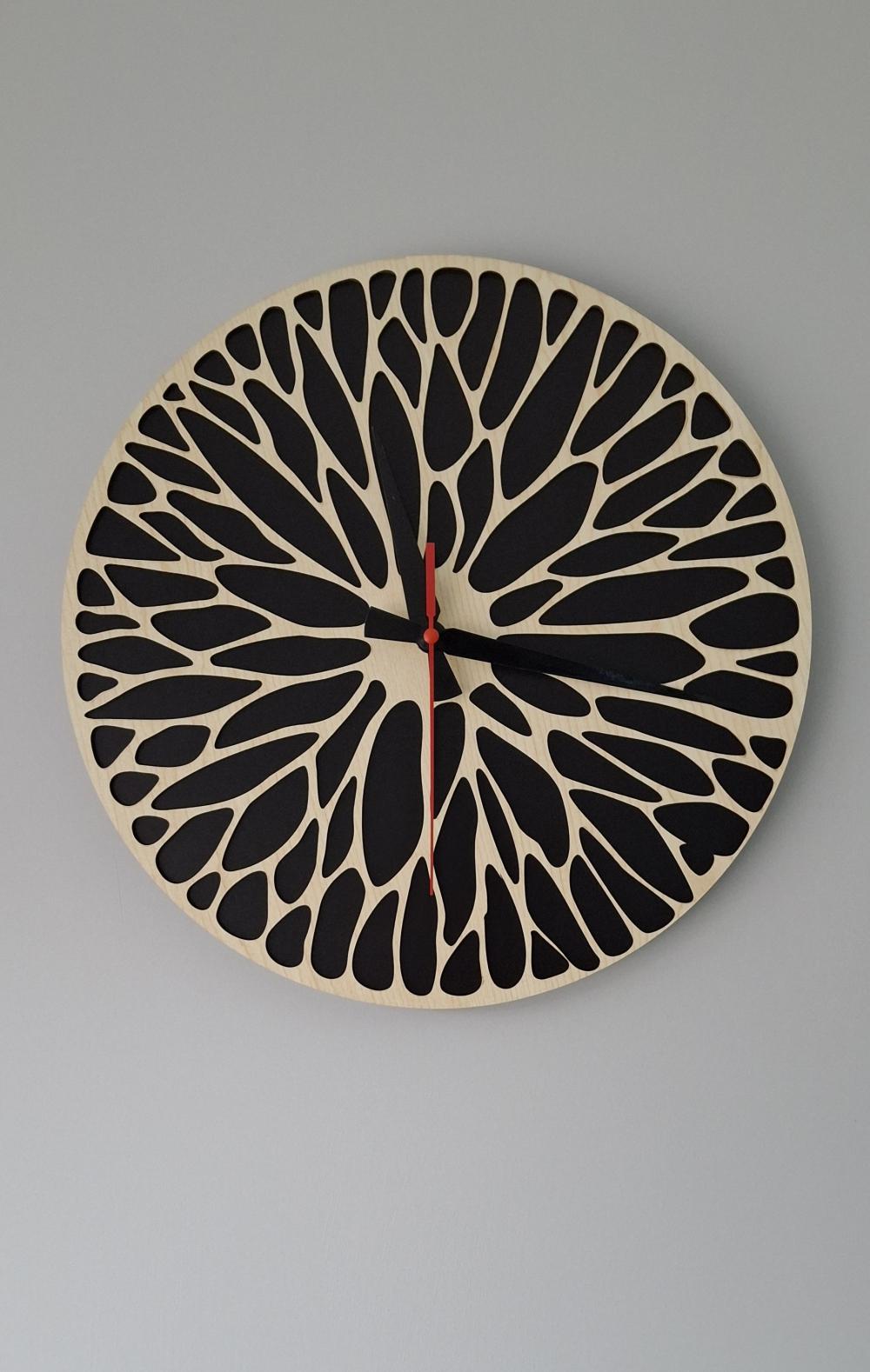Erdizden Mandala Desenli Çift Lazer Kesim Mdf Duvar Saati