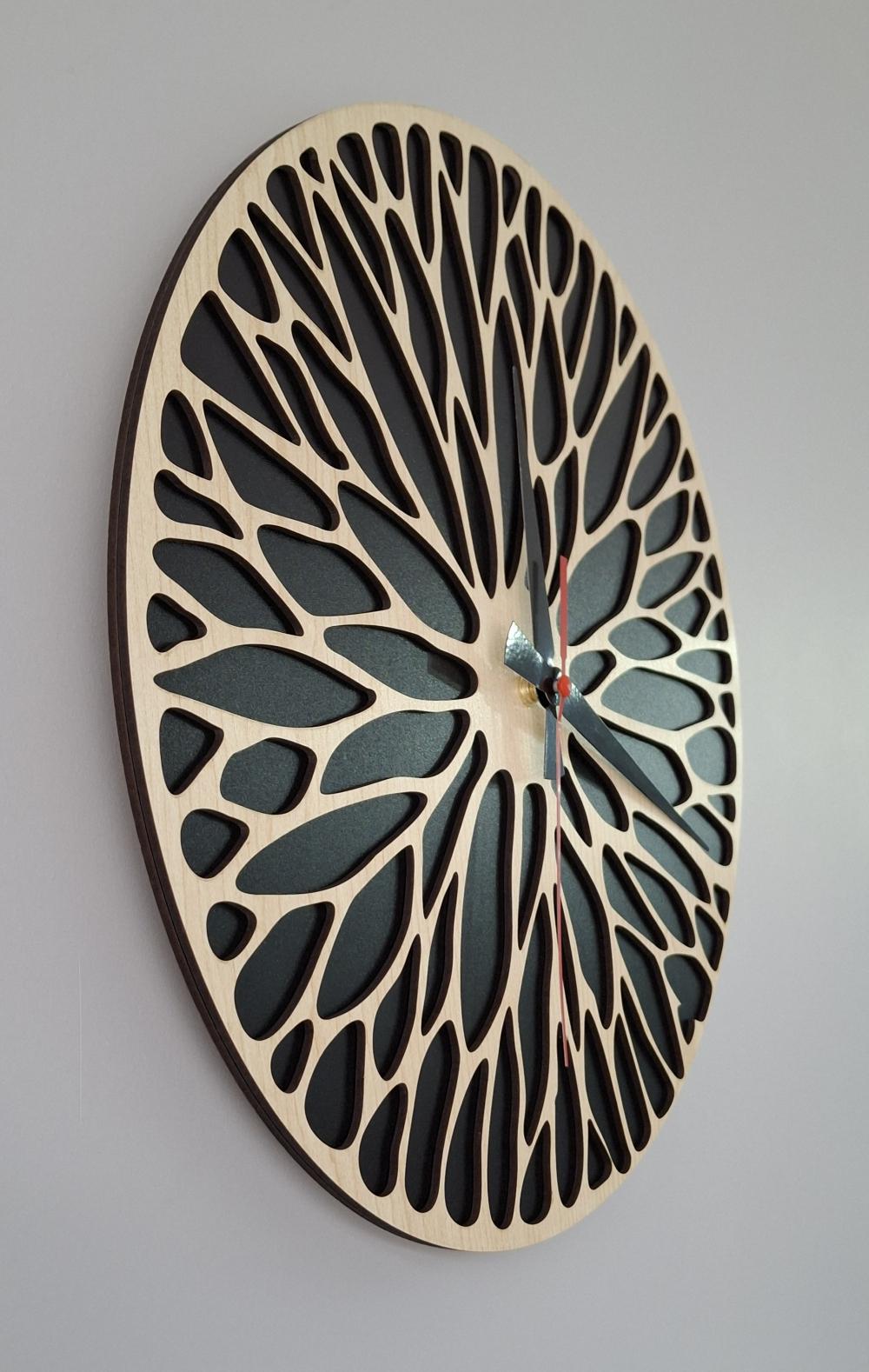 Erdizden Mandala Desenli Çift Lazer Kesim Mdf Duvar Saati