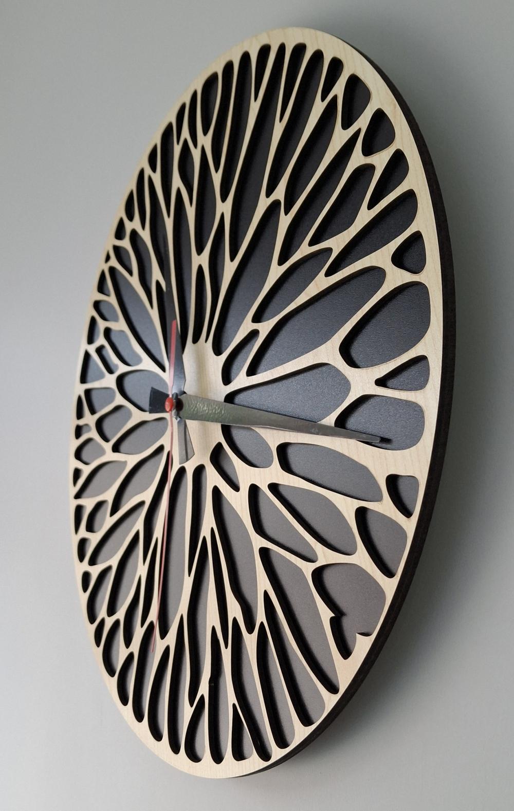 Erdizden Mandala Desenli Çift Lazer Kesim Mdf Duvar Saati
