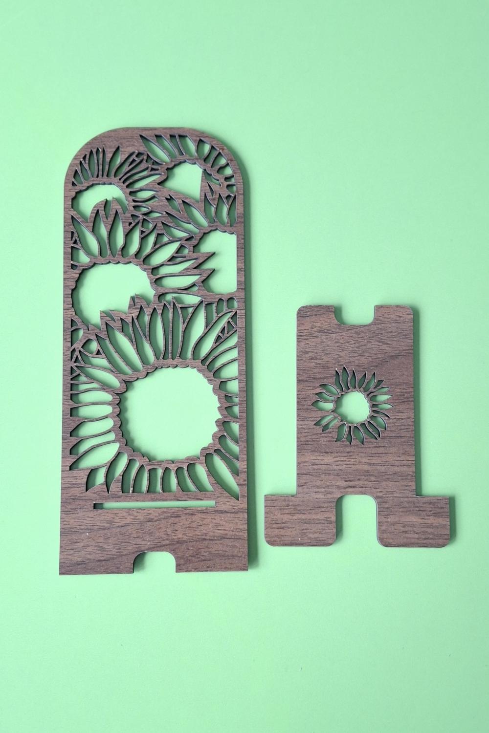 Masa Düzeni ve Şıklık İçin Desenli Ahşap MDF Telefon Standı