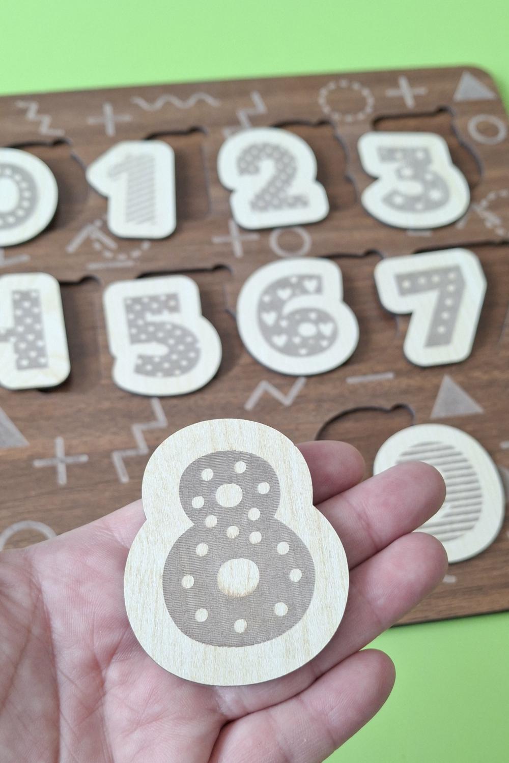 Çocuk Puzzle (Yapboz) Birinci Sınıf Ahşap Rakamlar Eğitici Öğretici Eğlenceli Set
