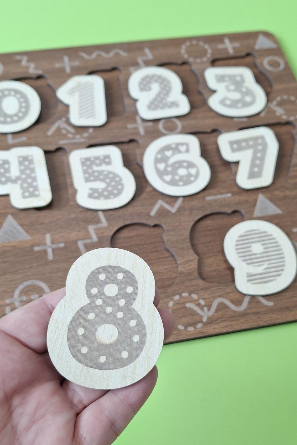 Çocuk Puzzle (Yapboz) Birinci Sınıf Ahşap Rakamlar Eğitici Öğretici Eğlenceli Set