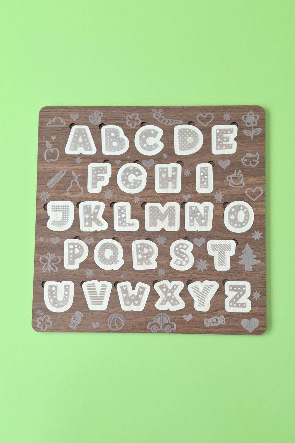 Çocuk Puzzle (Yapboz) Birinci Sınıf Ahşap Harfler Eğitici Öğretici Eğlenceli Set