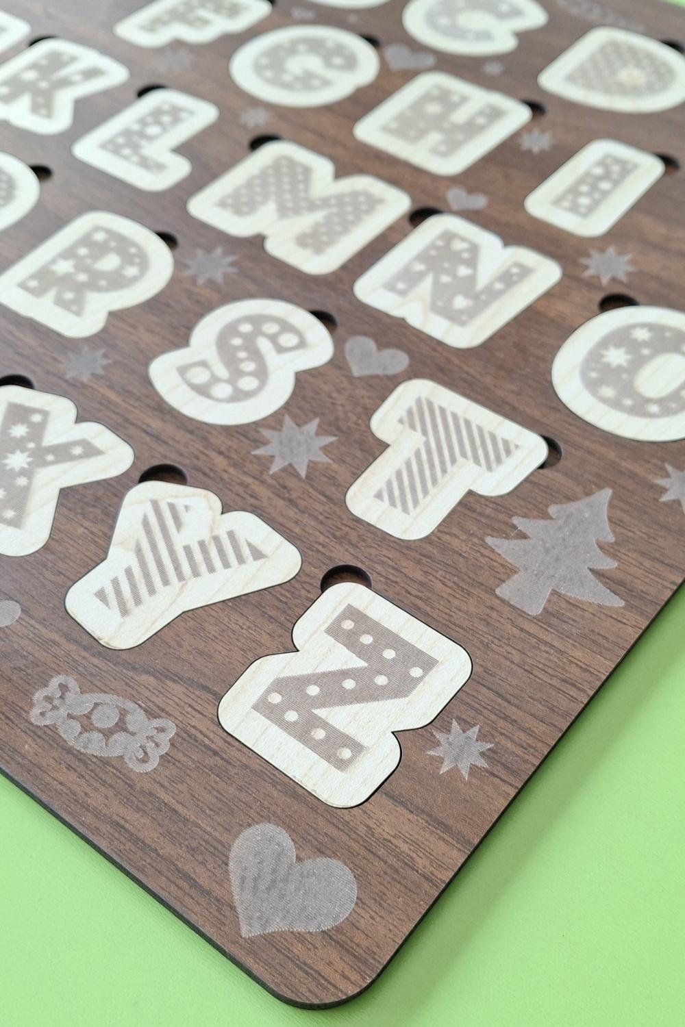 Çocuk Puzzle (Yapboz) Birinci Sınıf Ahşap Harfler Eğitici Öğretici Eğlenceli Set
