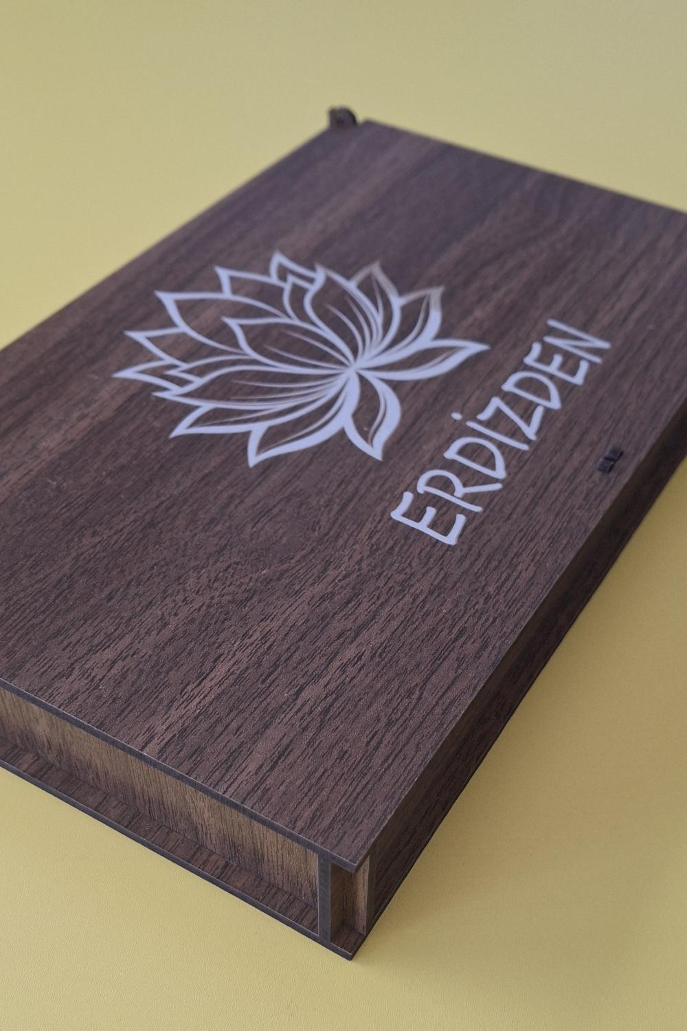 Kişiye Özel Lotus Çiçeği Çok Amaçlı Kutu - 26 x 16 x 3 cm
