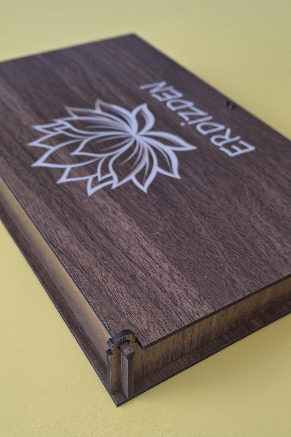 Kişiye Özel Lotus Çiçeği Çok Amaçlı Kutu - 22 x 12 x 3 cm
