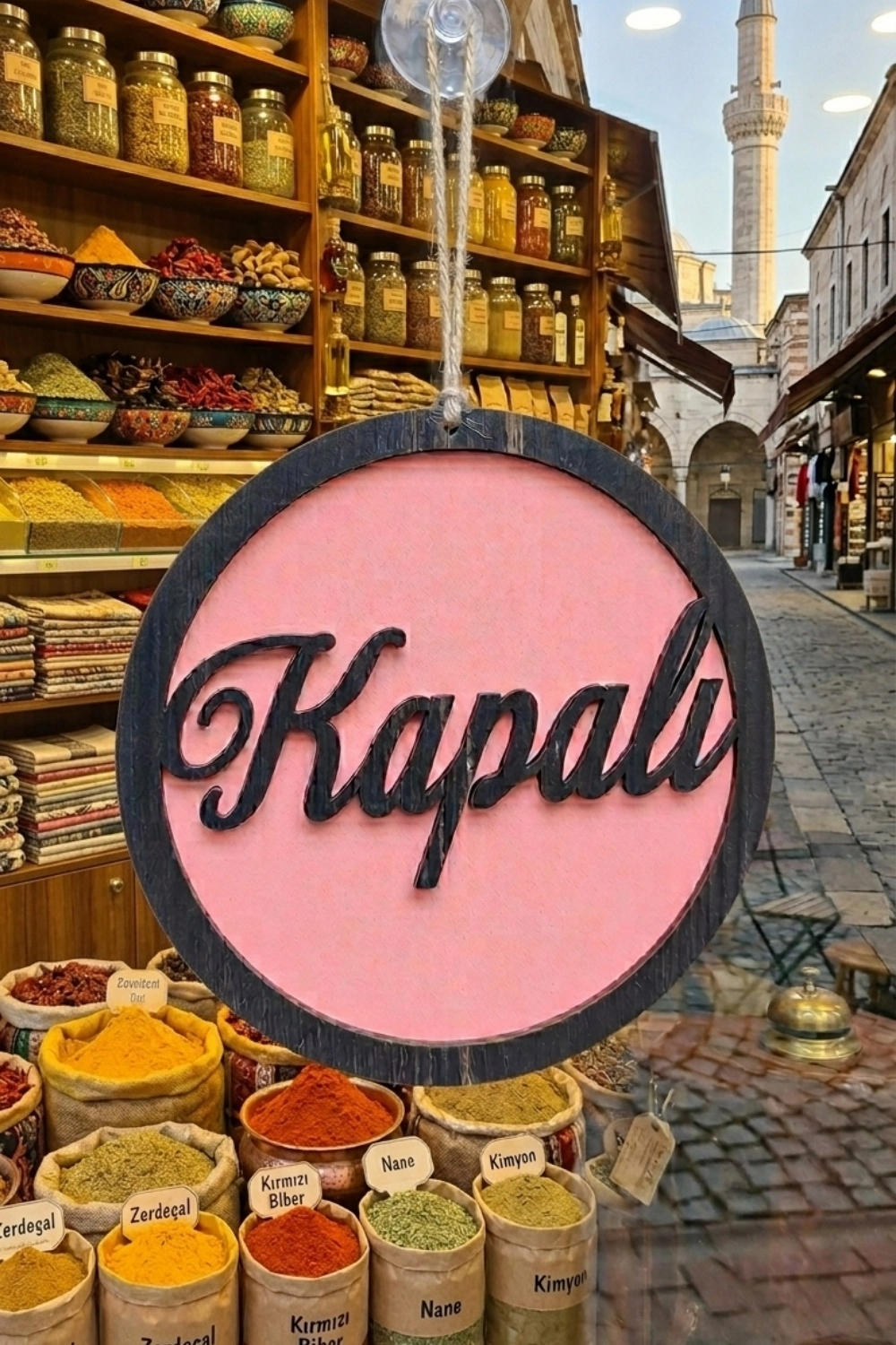 Yuvarlak Model 3D AÇIK-KAPALI Tabelası - Pembe