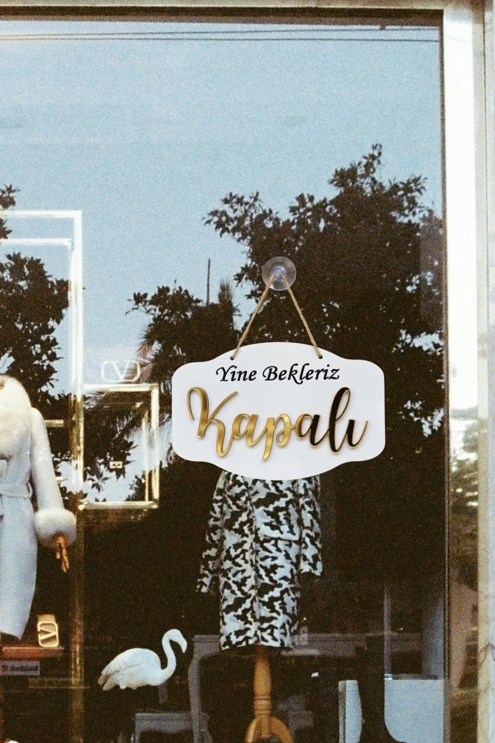 Pleksi Yazılı Modern AÇIK-KAPALI Tabelası - Beyaz