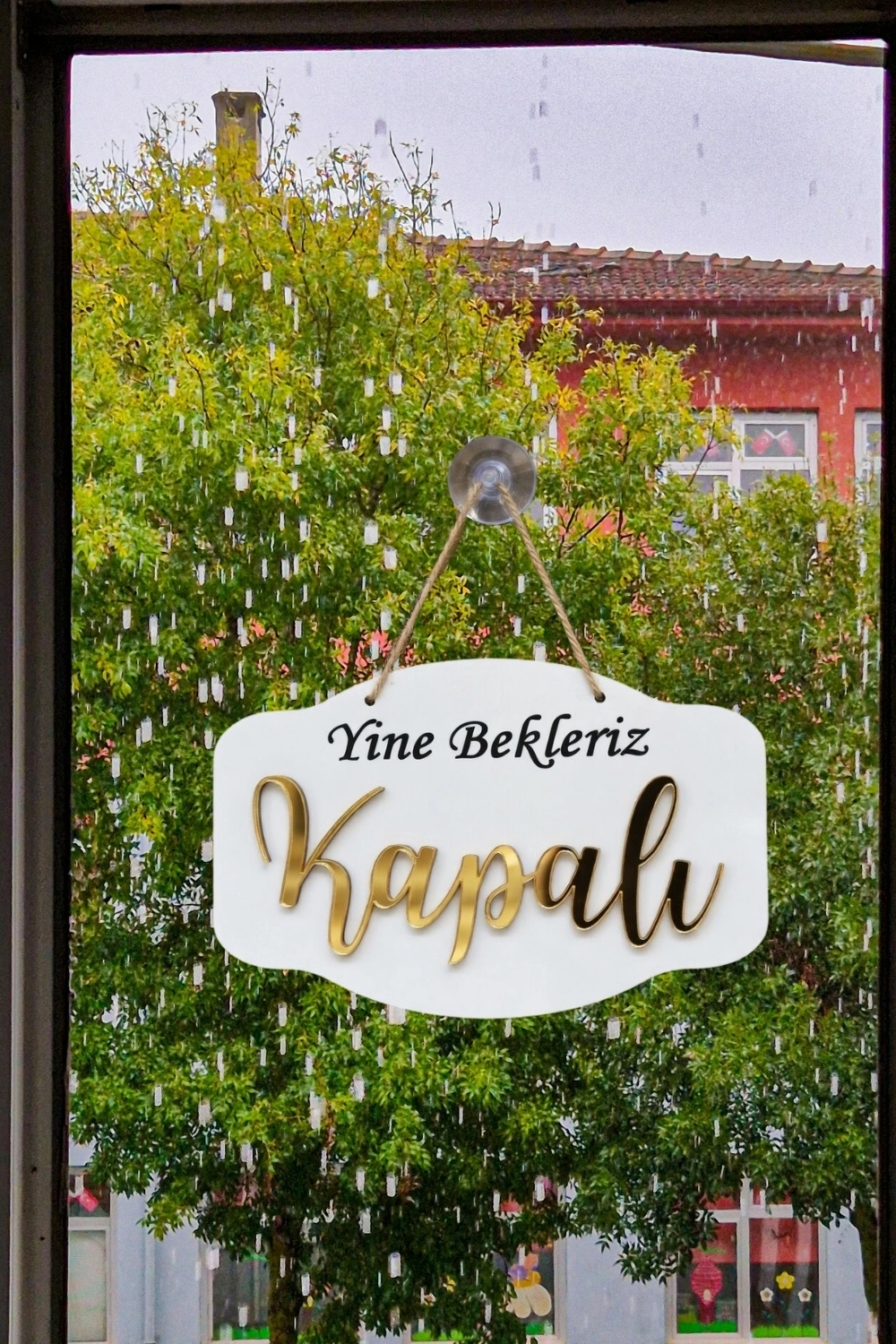 Pleksi Yazılı Modern AÇIK-KAPALI Tabelası - Beyaz