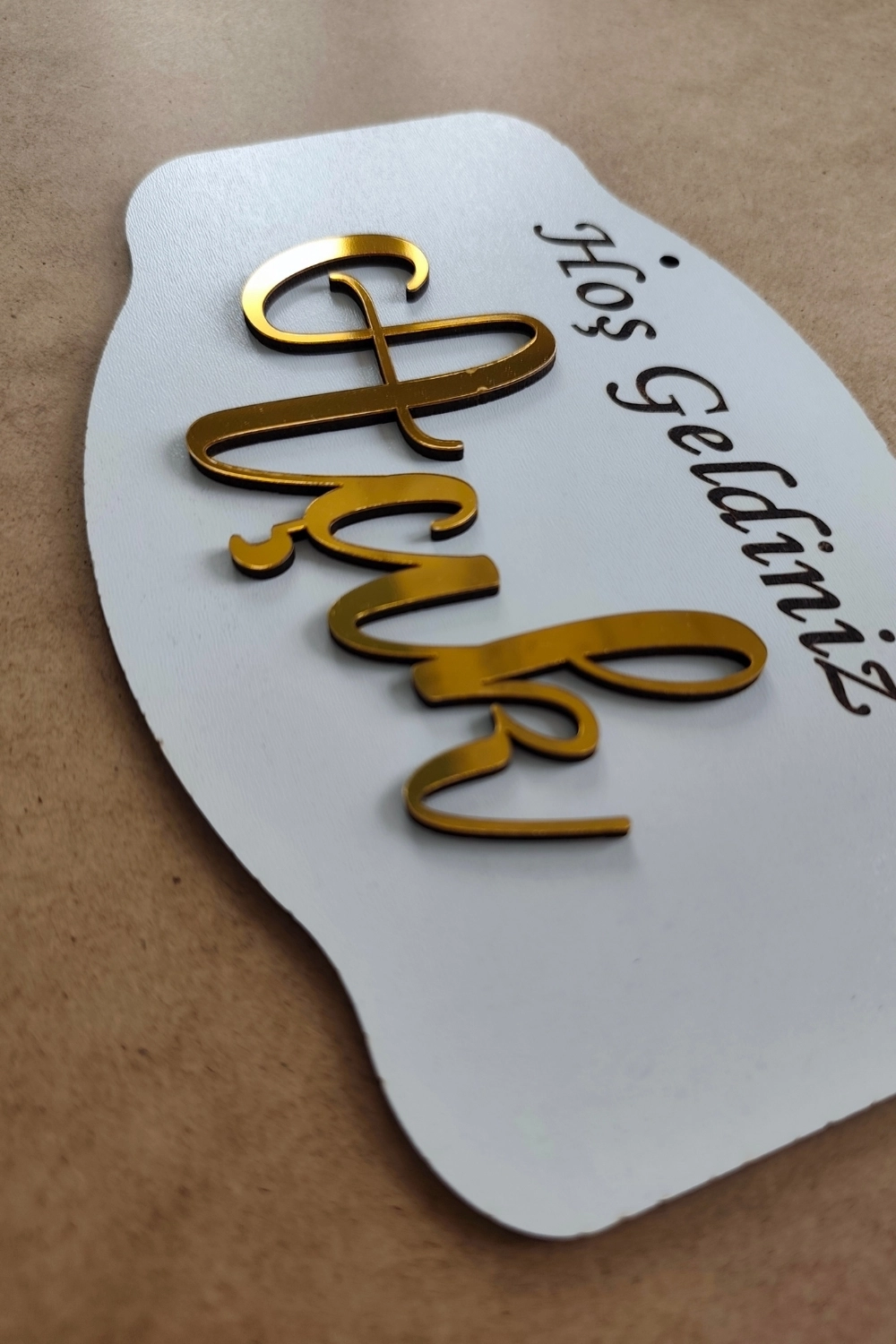 Pleksi Yazılı Modern AÇIK-KAPALI Tabelası - Beyaz