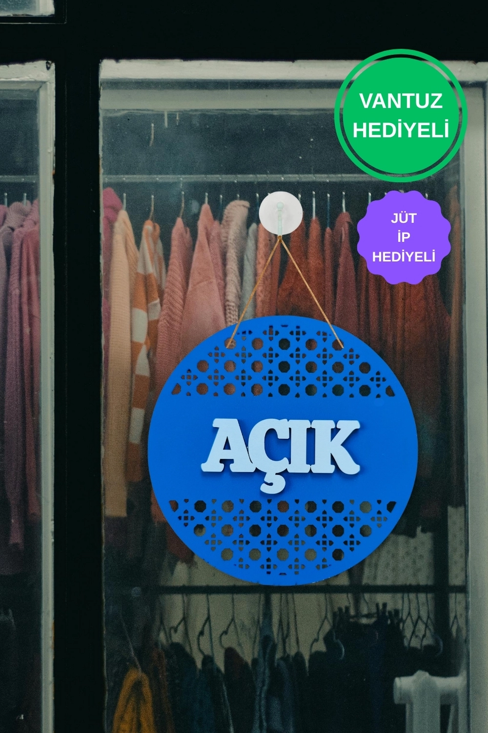 Rattan Model AÇIK-KAPALI Tabelası - Saks