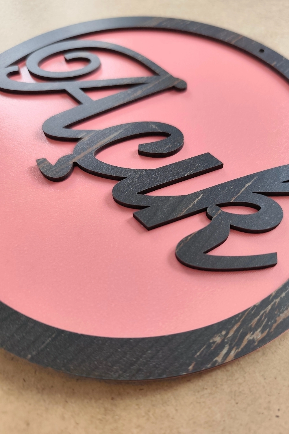 Yuvarlak Model 3D AÇIK-KAPALI Tabelası - Pembe