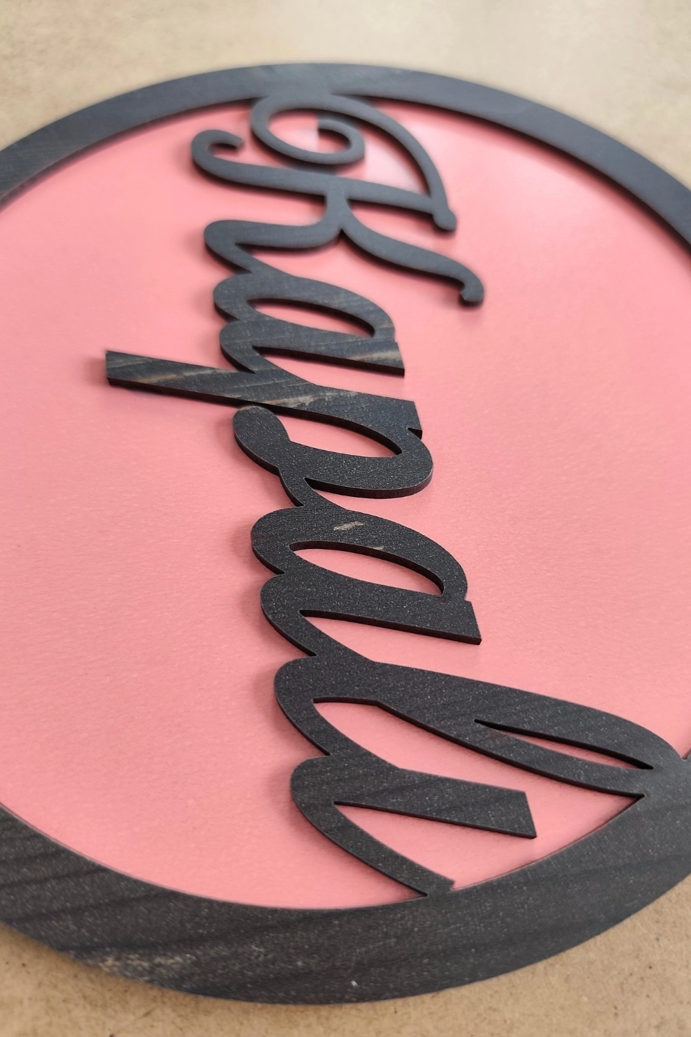 Yuvarlak Model 3D AÇIK-KAPALI Tabelası - Pembe