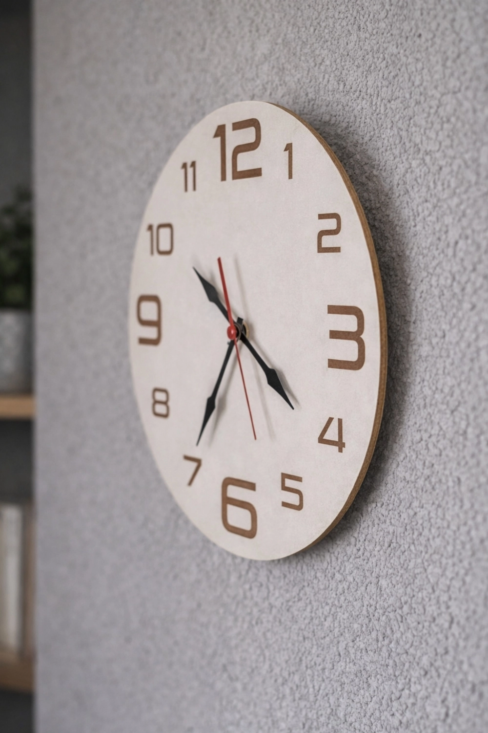 Yuvarlak Lazer Kesim Modern Birinci Sınıf Mdf Duvar Saati - Beyaz