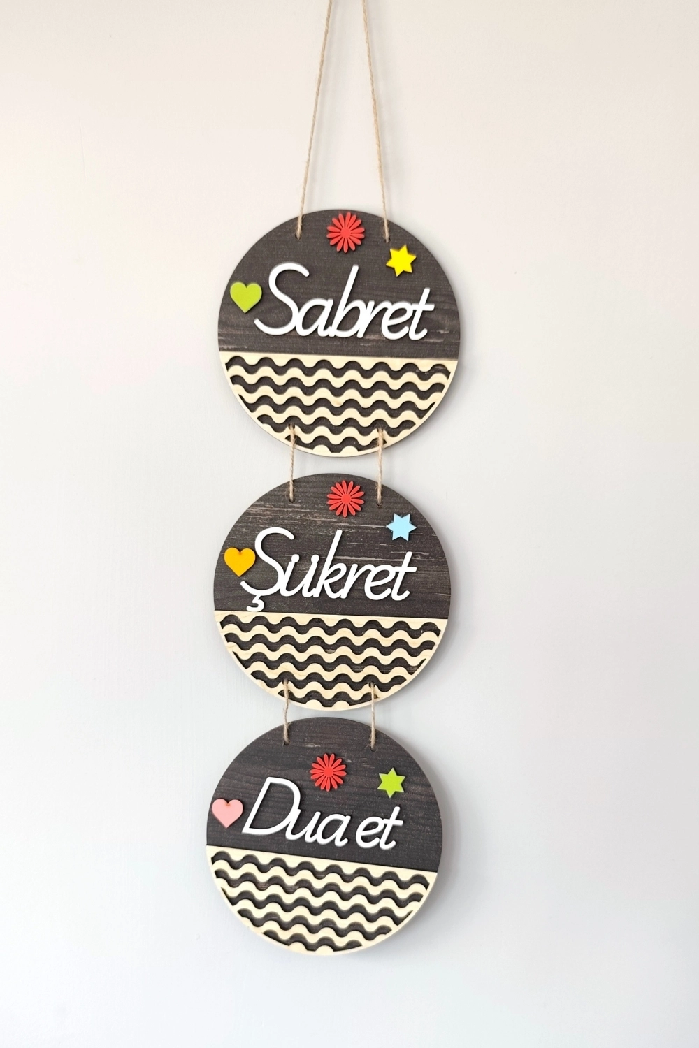 Sabret Şükret Dua Et Mdf Kapı Süsü - Rebap