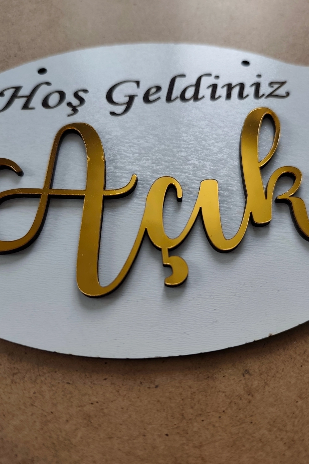 Pleksi Yazılı Modern AÇIK-KAPALI Tabelası - Beyaz