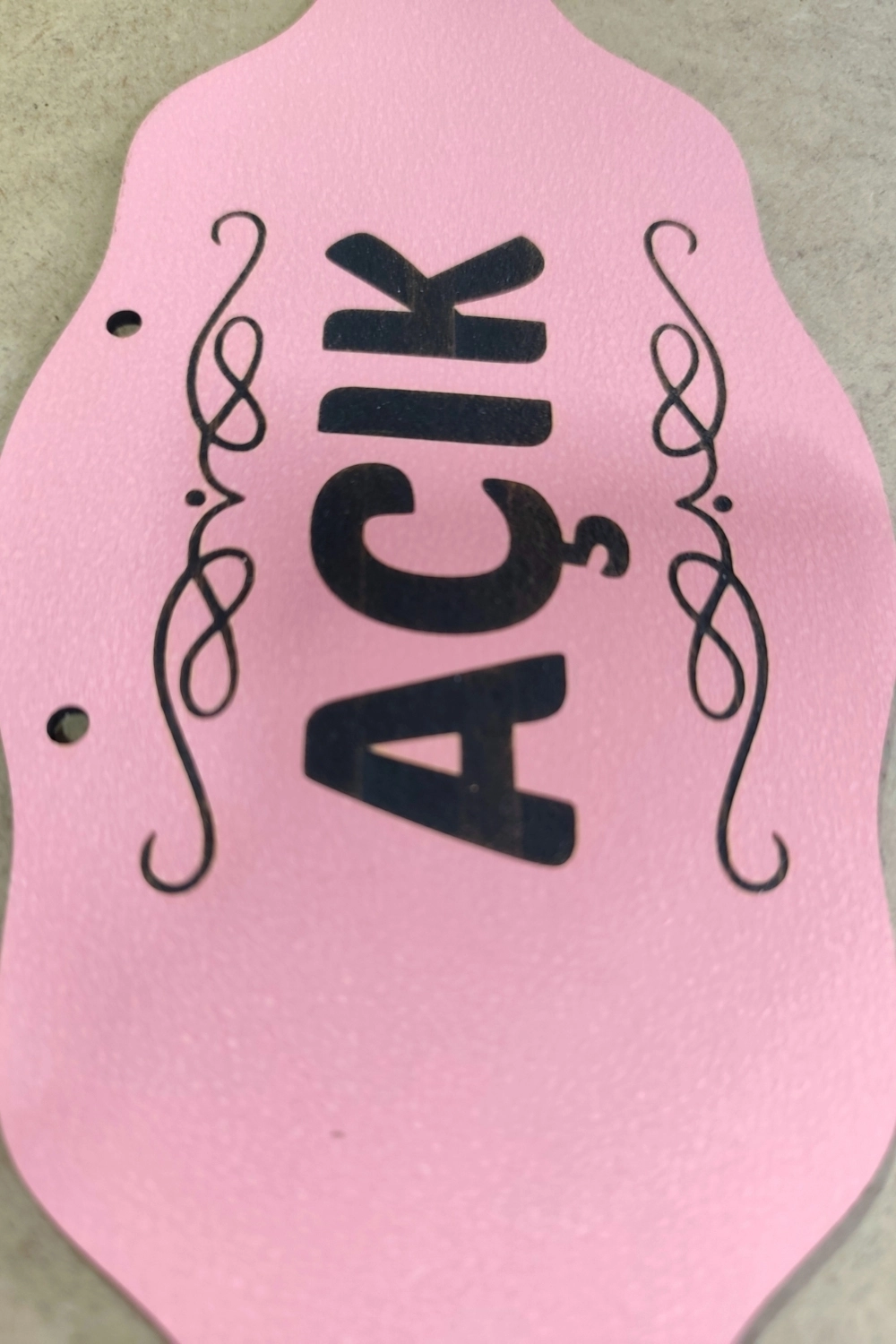 Dekoratif AÇIK-KAPALI Tabelası - Pembe