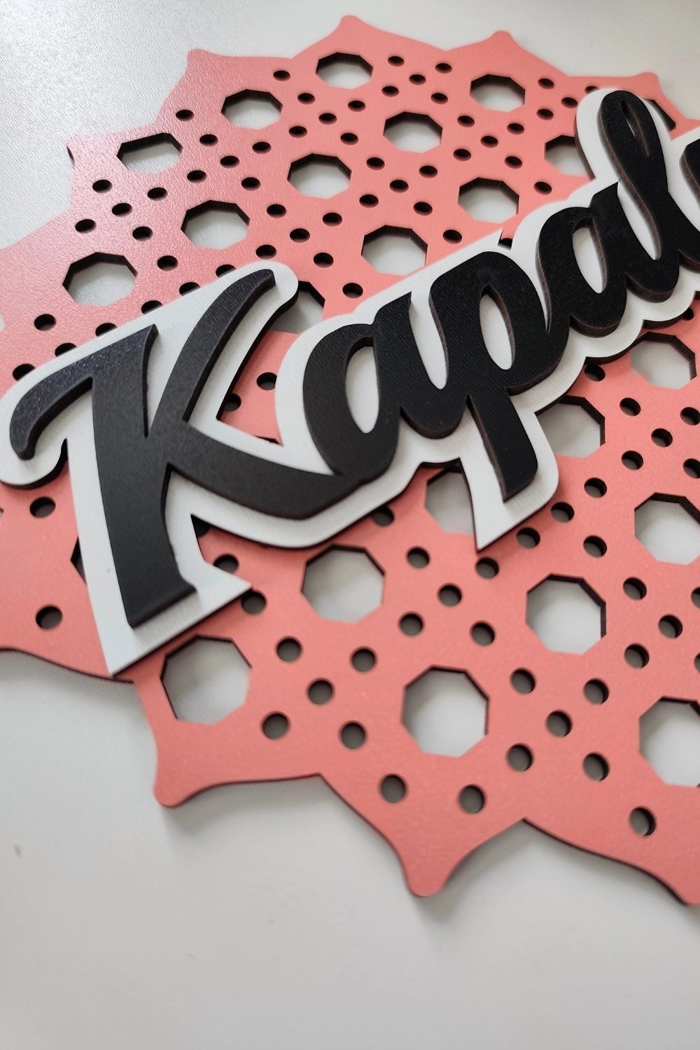Rattan 5 Katmanlı Model AÇIK-KAPALI Tabelası - Pembe