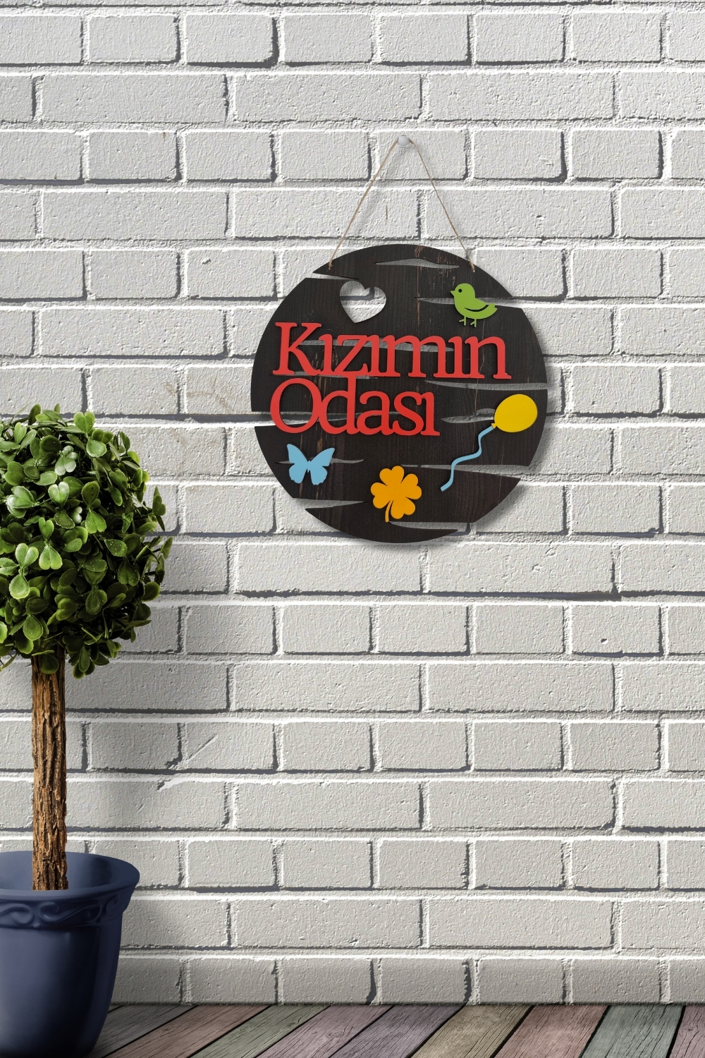 Kızımın Odası Yazılı Lazer Kesim Mdf Kapı Süsü - Rebap 