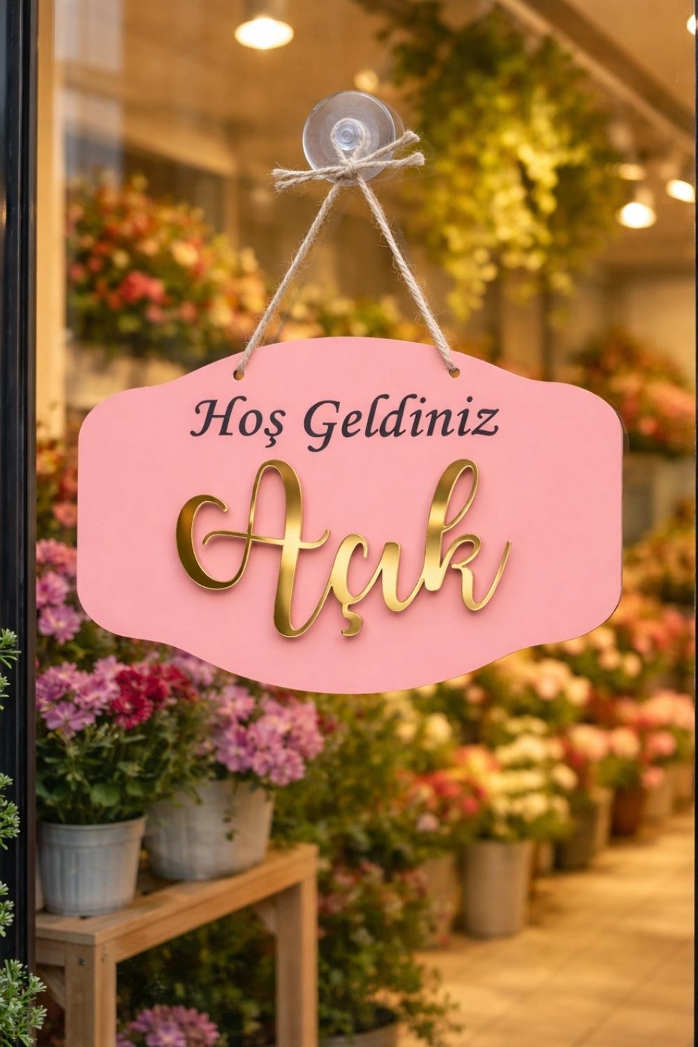 Pleksi Yazılı Modern AÇIK-KAPALI Tabelası - Pembe