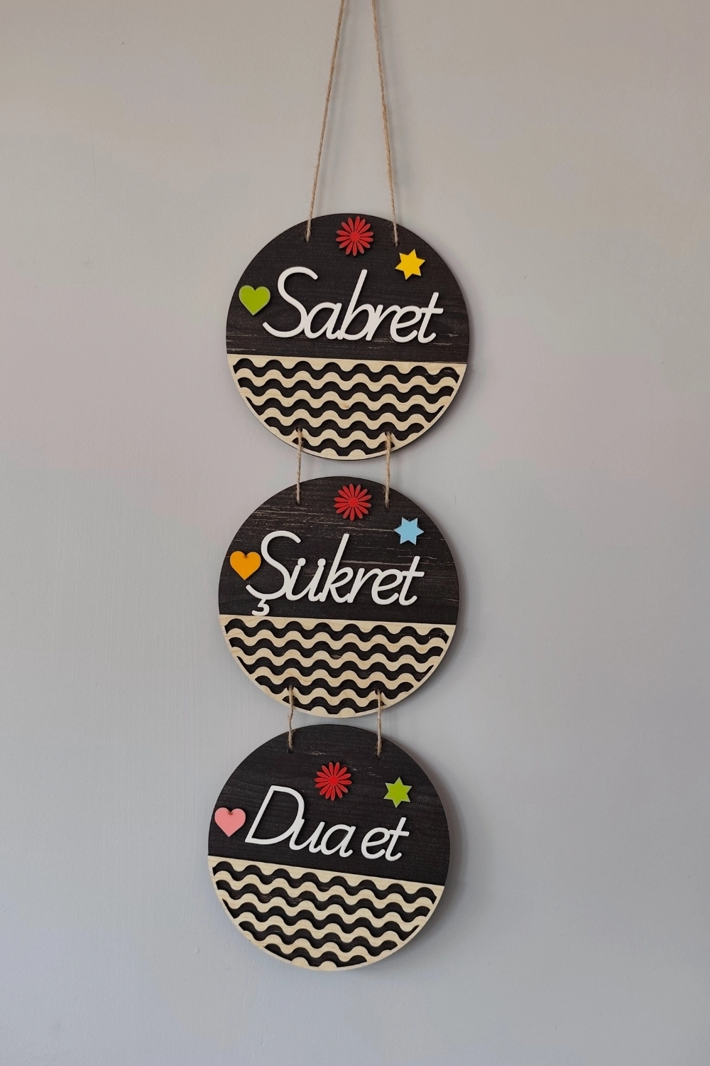 Sabret Şükret Dua Et Mdf Kapı Süsü - Rebap