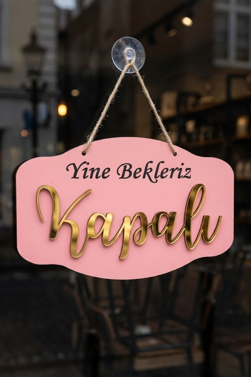 Pleksi Yazılı Modern AÇIK-KAPALI Tabelası - Pembe
