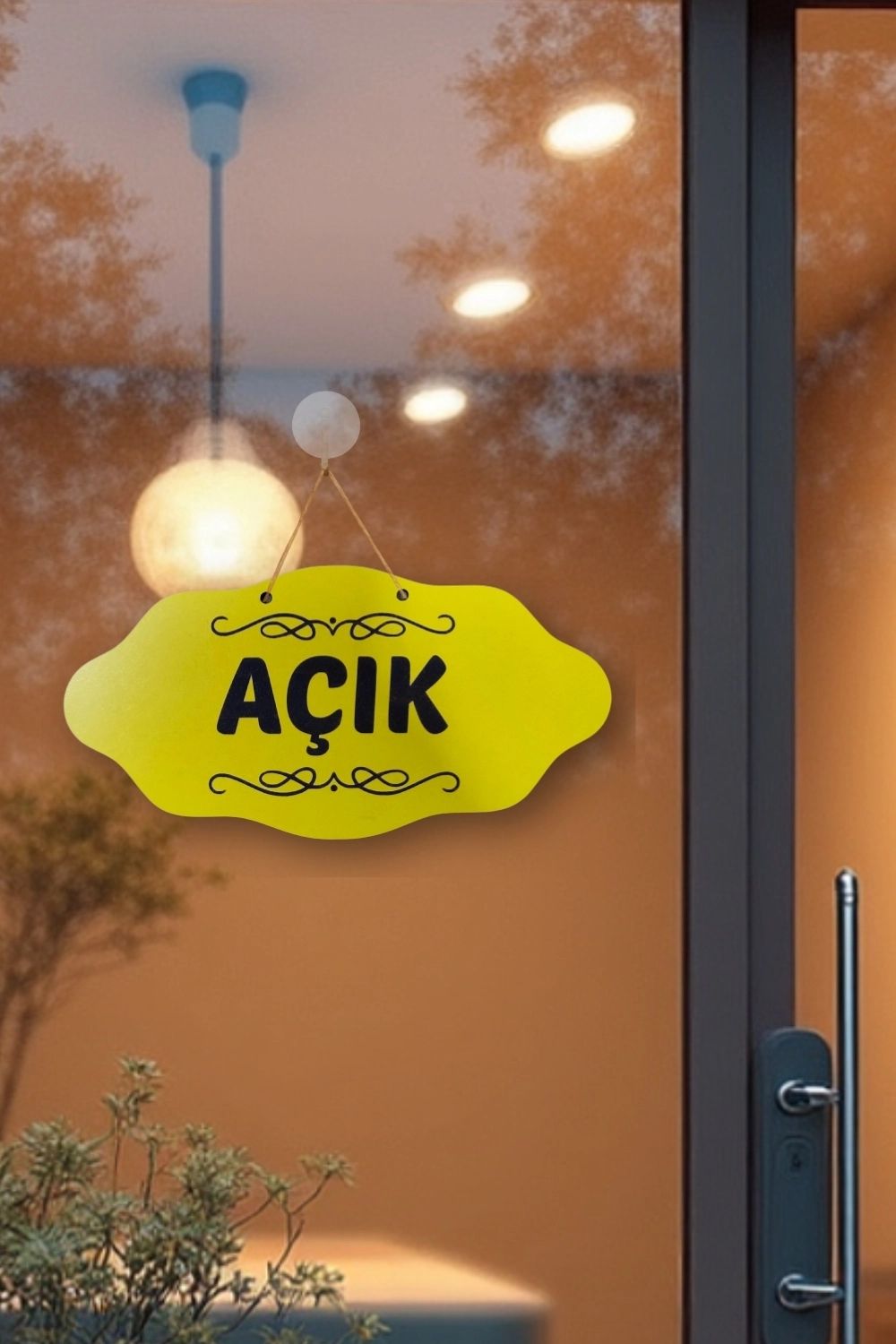 Dekoratif AÇIK-KAPALI Tabelası - Sarı