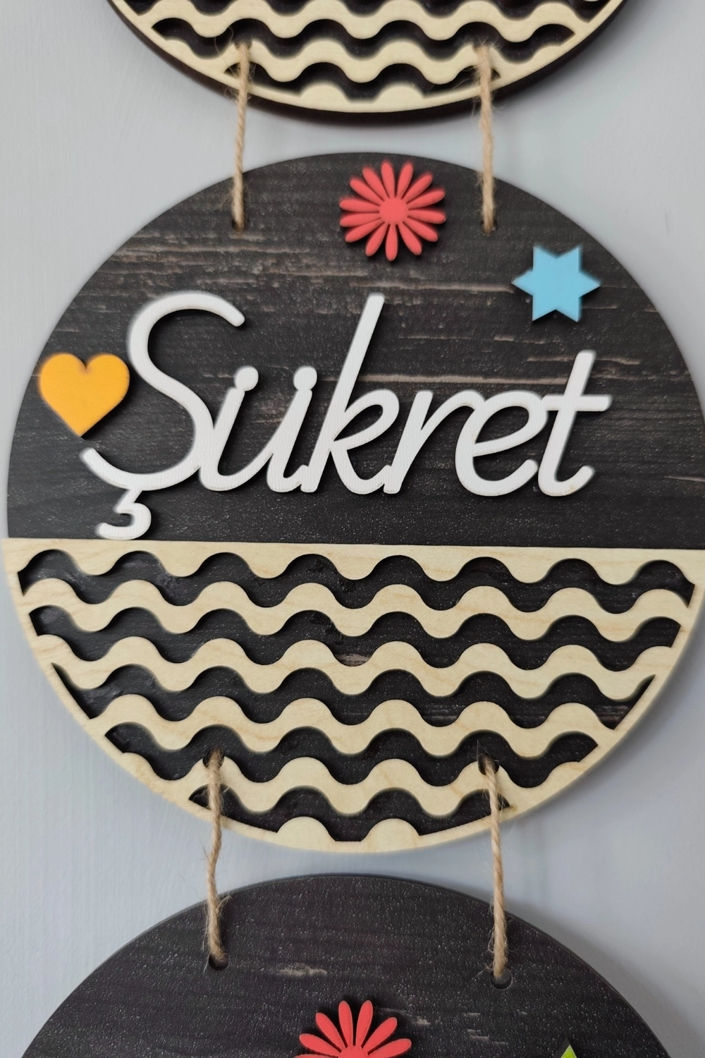 Sabret Şükret Dua Et Mdf Kapı Süsü - Rebap