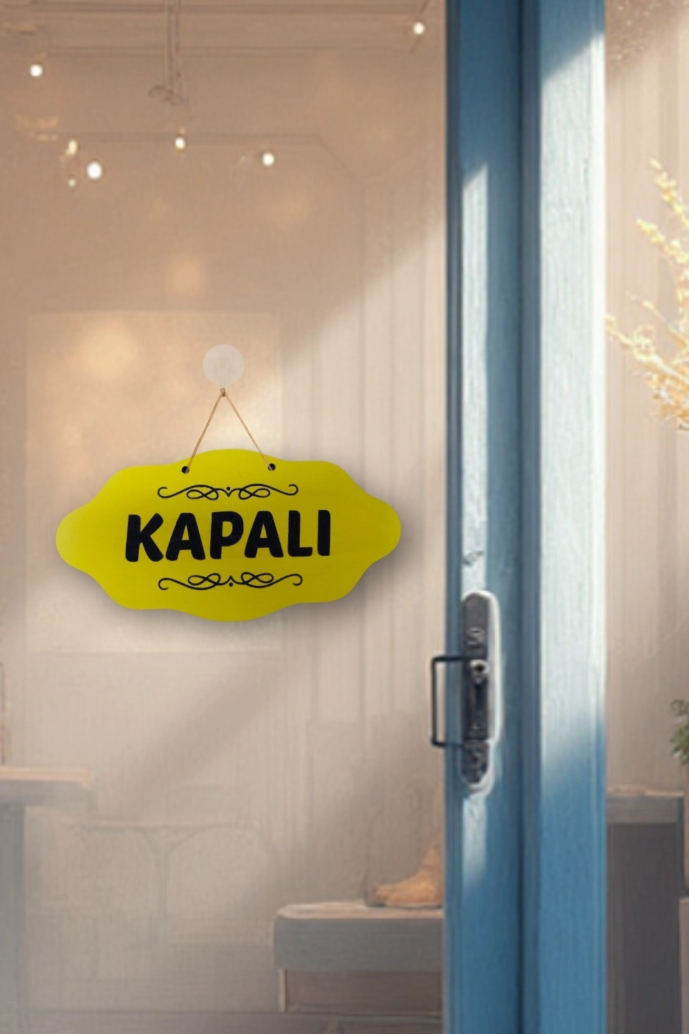 Dekoratif AÇIK-KAPALI Tabelası - Sarı