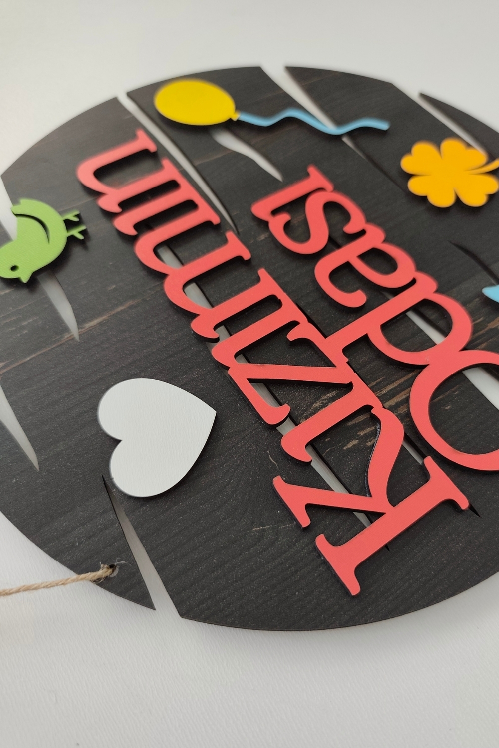 Kızımın Odası Yazılı Lazer Kesim Mdf Kapı Süsü - Rebap 