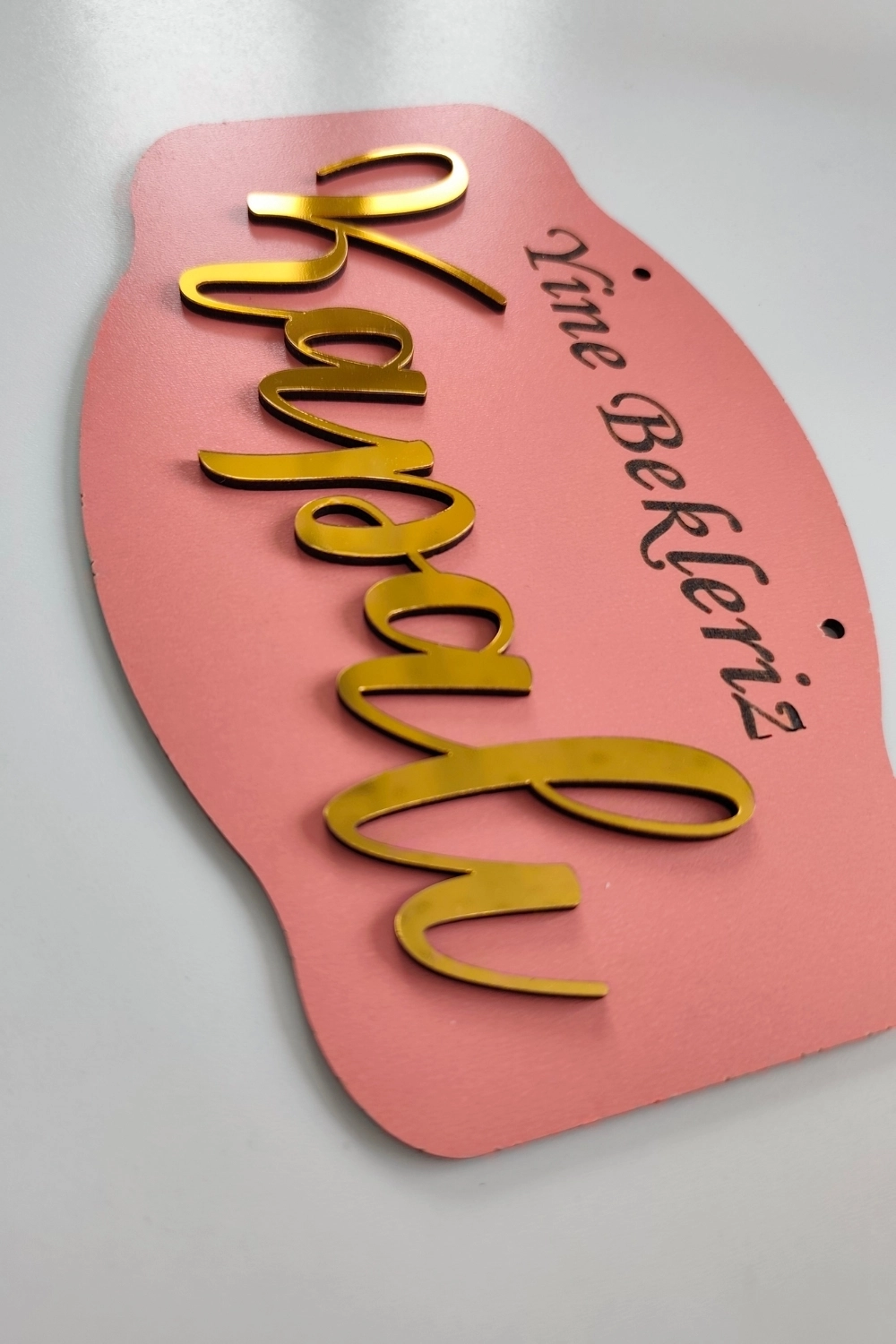 Pleksi Yazılı Modern AÇIK-KAPALI Tabelası - Pembe