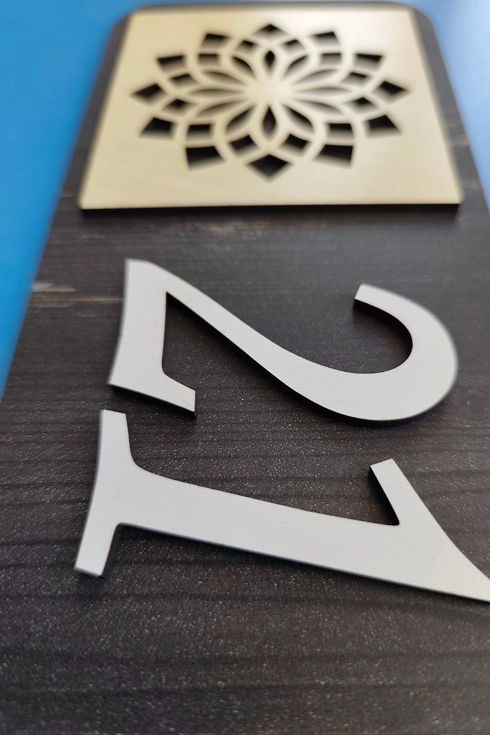 12’li Ahşap Kapı Numarası Seti | 3 mm MDF Lazer Kesim - Rebap Ahşap