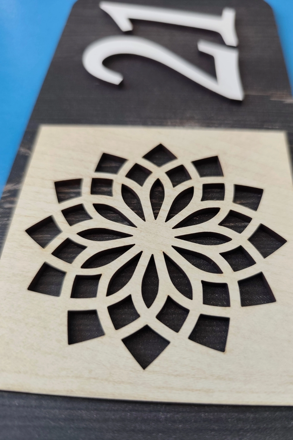 12’li Ahşap Kapı Numarası Seti | 3 mm MDF Lazer Kesim - Rebap Ahşap