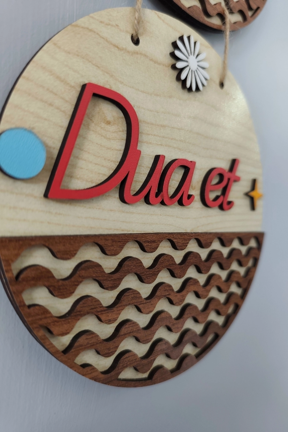 Sabret Şükret Dua Et Yazılı Mdf Kapı Süsü - Akçaağaç