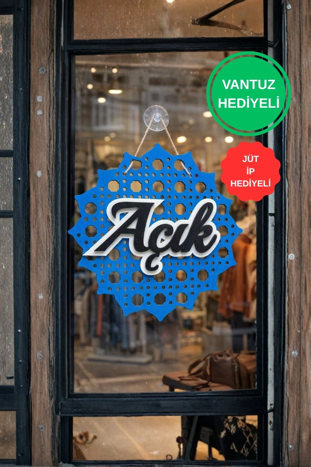Rattan 5 Katmanlı Model AÇIK-KAPALI Tabelası - Saks